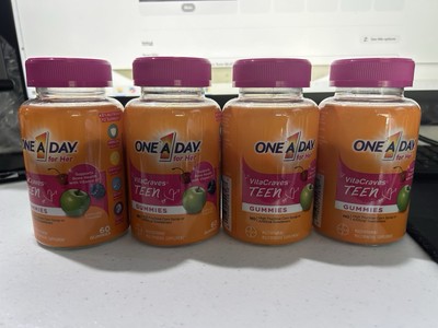 (4 )One A Day For Her VitaCraves Teen MultiVitamin 60 Gummies exp 10/26 & 1/27