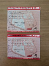 Brentford Match Tickets x 2.  2006/07.