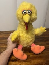 Vintage 1986 Sesame Street Talking Big Bird Plush Pull-String 21" working