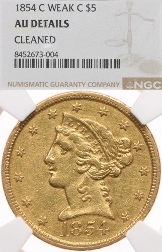 1854-P Liberty Half Eagle — photo from the most recent tracked eBay sale