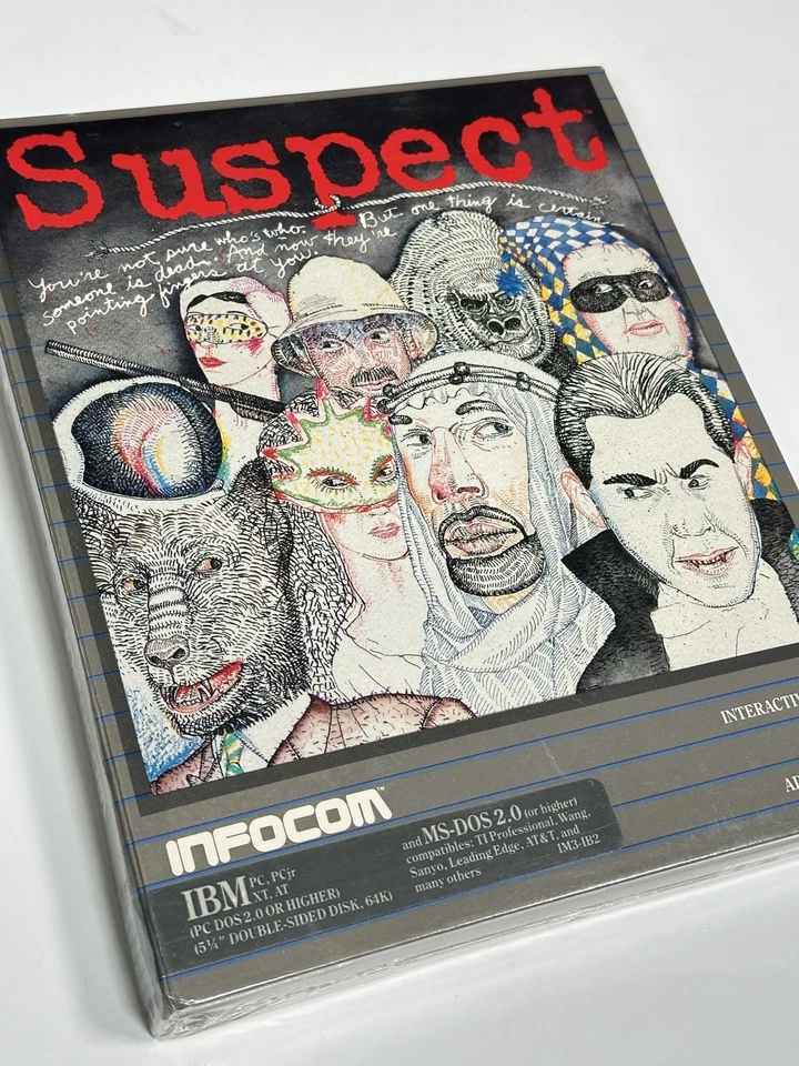 Suspect IBM Commodore 64 C64 Infocom Video Game New Sealed Big Box Mystery RARE - Image 4 of 4
