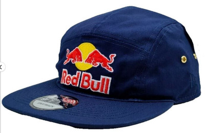 R -Navy 5-Panel Camper RB Hat. 3 Logos. Concept. F1. Racing. MotoGP. Supercross.