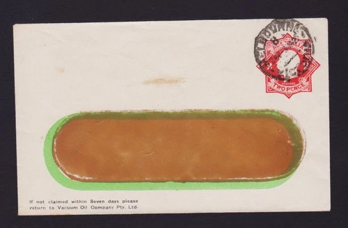 AUSTRALIA PTPO VACUUM OIL KGV 2d RED STAR USED MELBOURNE 1923?
