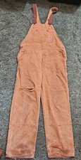 Vintage 80s Thrashed Carhartt Double Knee Bib Overalls Size 40x32 30 Measured