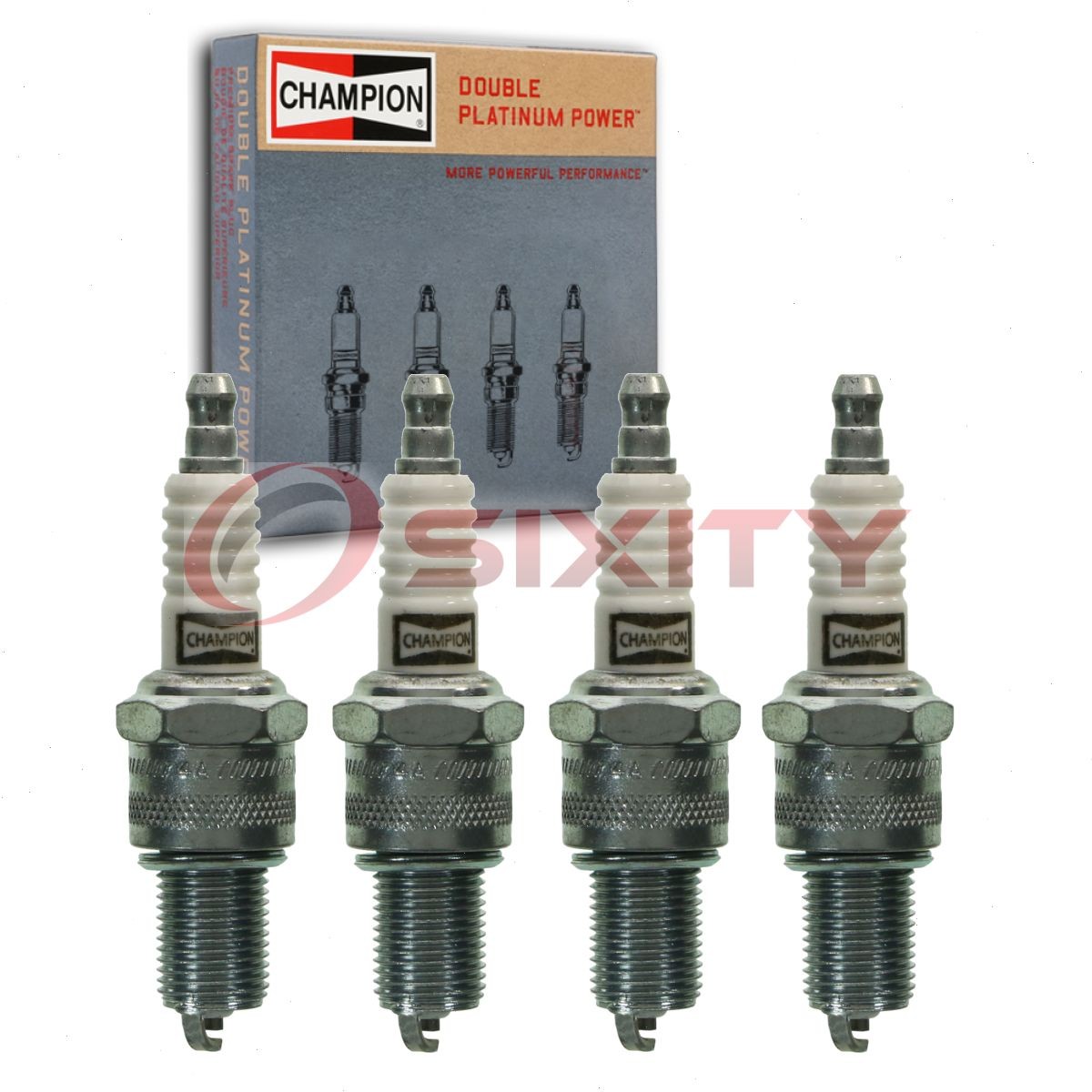 4 pc Champion Double Platinum Spark Plugs for 1984-1995 Dodge Caravan 2.2L aq