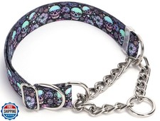 Skull Chain Martingale Collar for Dogs, No Pull Slip Cinch Choker Choke Colla