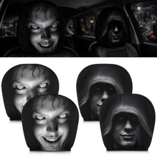 4 Pack Scary Headrest Covers for Cars Ghost Face Headrest Covers