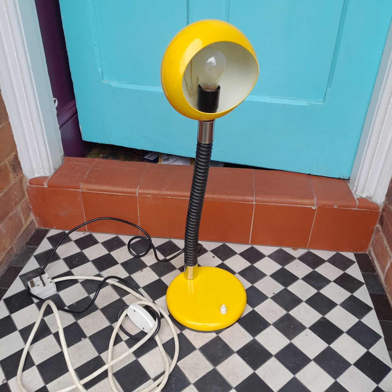 VINTAGE ITALIAN mid century  60/70s GLOBE TABLE LAMP LIGHT adjustable Space Age