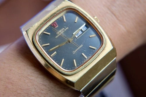 Vintage OMEGA Seamaster Megaquartz 32KHz Gold Plated 396.0817 40mm Watch - RUNS