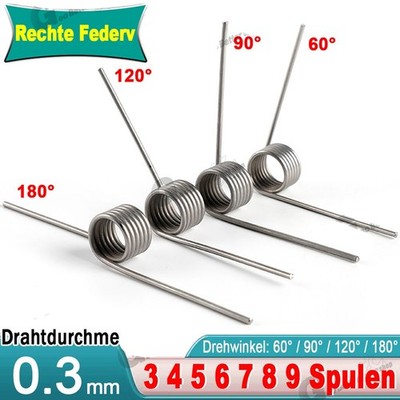 Schenkelfeder / Torsionsfeder / D 0,3mm Øa 3-5mm L 20mm Torsions Dreh Feder