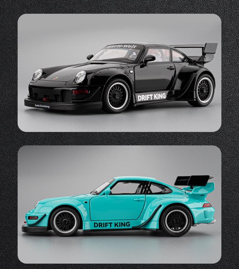 1:22 Porsche RWB 993 Targa 911 Alloy Diecast Supercar Model