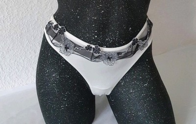 LINGADORE,ausgefallener String, Gr. M, creme mit edler schwarzer Spitze, NEU !!