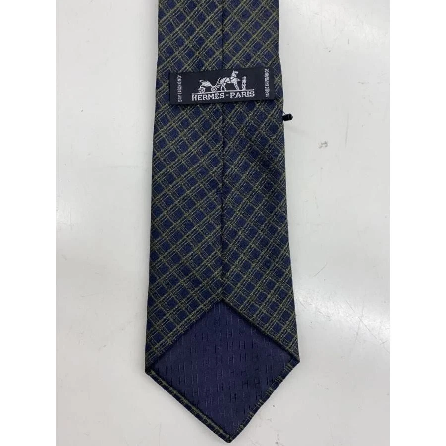 Corbata HERMES Azul Marino Seda Logo Vendedor de Japón N0212 23 Hecha en Francia Foto 2 de 4