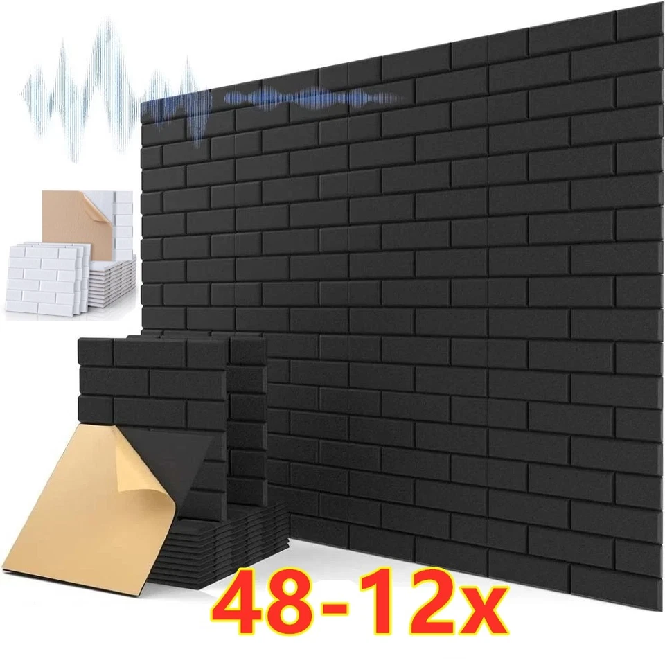 ZREE 48x Soundproof Wall Panels Self-adhesive Acoustic Panels Noise Insulation Tiles