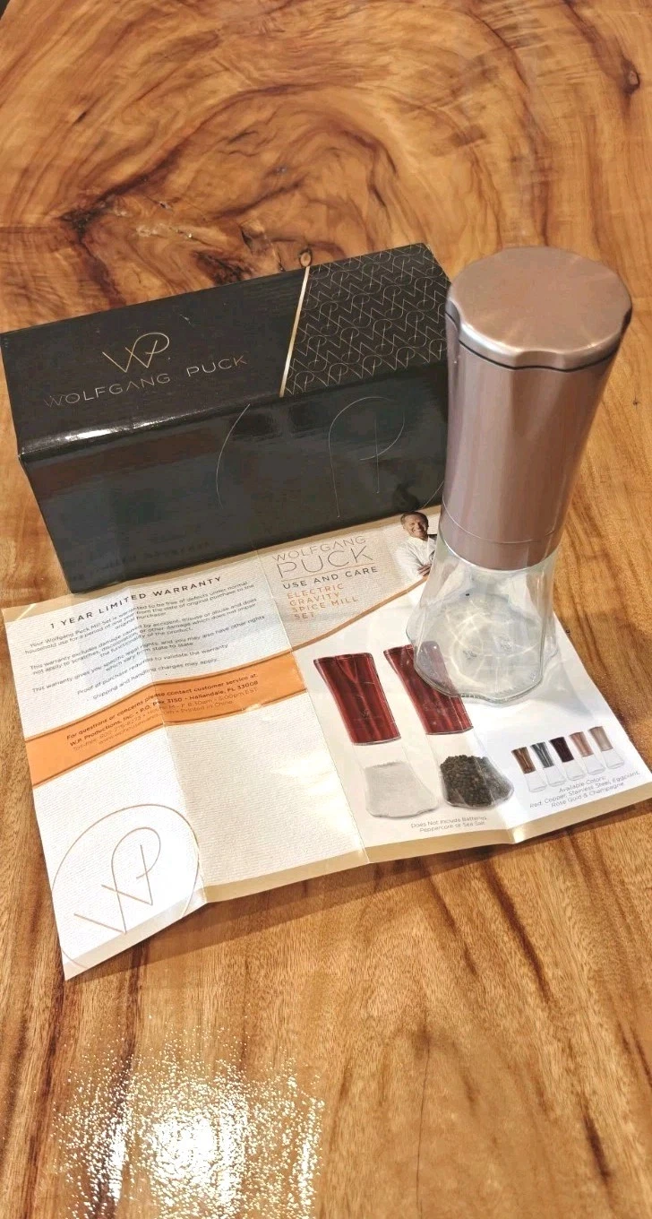 Wolfgang Puck Electric Gravity Spice Mill Single Grinder New In Box Salt Pepper
Opens in a new windo