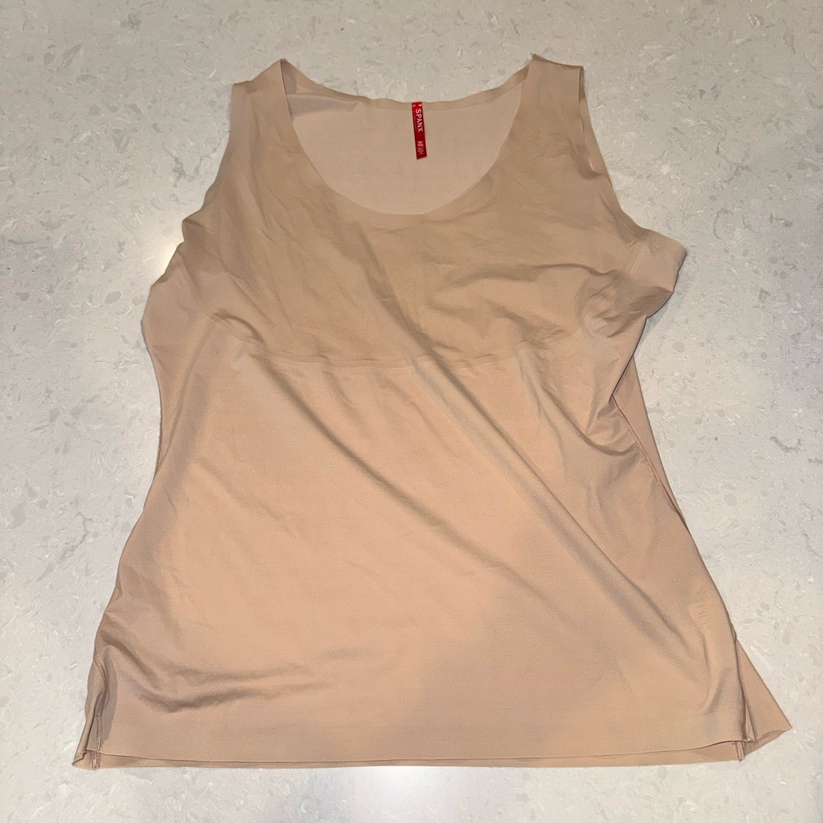 Spanx Womens XL Beige Nude Lightweight Shapewear Tank Top Trust Your Thinstincts-image