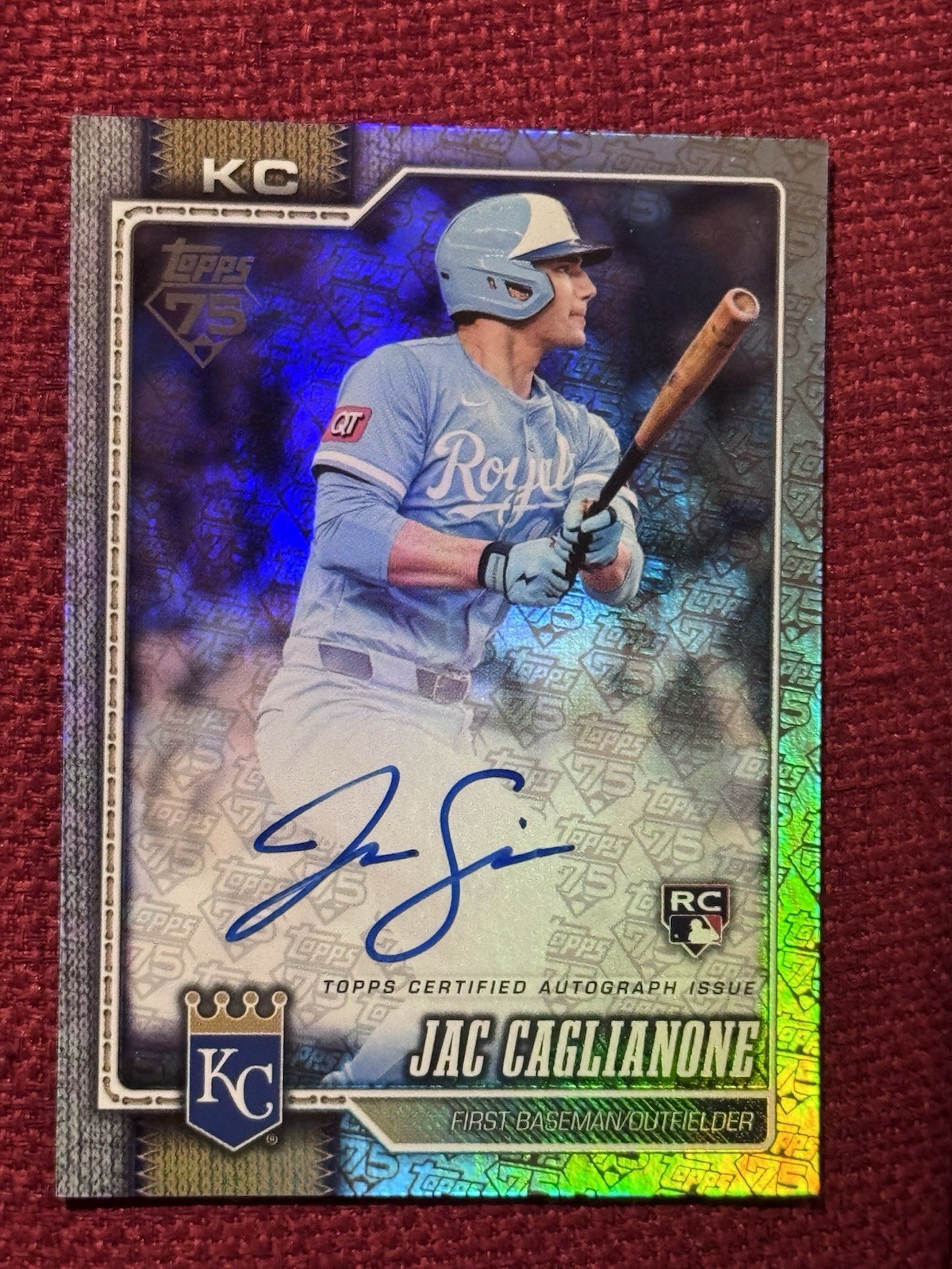 2026 Topps Jac Caglianone Real One Auto RC 75th Anniversary Rookie #/75 Royals