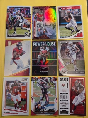 MIKE EVANS 9 Card Lot Insert Tampa Bay Buccaneers Collection NFL Football