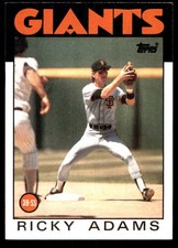 Ricky Adams 1986 Topps #153 Giants MLB READ FREE SHIPPING AutographDen