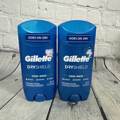 Gillette Cool Wave Antiperspirant Deodorant Invisible Solid 3.4 oz 2 Pack *read*
