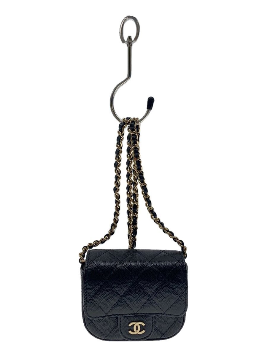 CHANEL Black Matelassé Leather Shoulder Bag with Logo AP2475