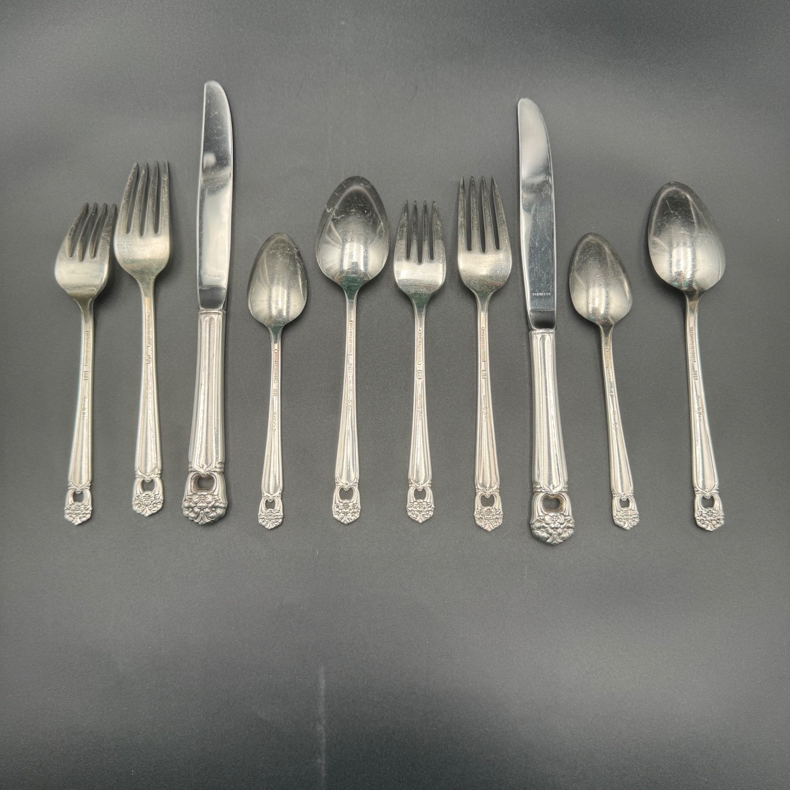 1847 Rogers Bros Silver Plate Eternally Yours 2 Place Settings 10 pcs VTG