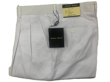        NEW Fortino Landi White Dress Pants Double Pleat Cuffed Slacks