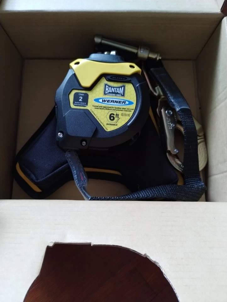 NUEVO R430006LE 6 FT BANDAM LÍNEA DE VIDA AUTORRETRÁCTIL y arnés H432104X3 nuevo en caja Foto 2 de 4