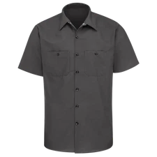 Red Kap Men's Short Sleeve Black Poplin Work Shirt SP24 Black XL