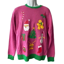 Forum Novelties I'm Dreaming of a Pink Christmas Ugly Christmas Sweater Size Med