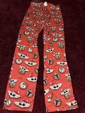 Star Wars Mens Red Baby Yoda Mandalorian Printed Pajama Pants Size M Holiday