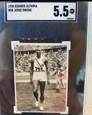 1936 Kosmos Olympia #58 Jesse Owens RC Rookie Card SGC 5.5 Pop 2! Beautiful