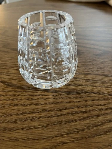 REDUCEvintage Waterford crystal toothpick holder "Tralee" horizontal cut pattern