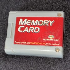 Performance Memory Card P-302 Gray Red for Nintendo 64 Controller Attachment