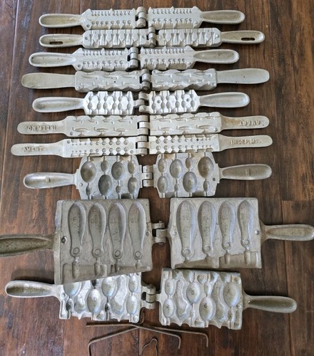 Lot Of 10 Vintage FIshing Lead Mold Sinker Weights C. Palmer