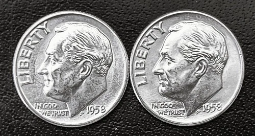 1958 P&D 10c SILVER ROOSEVELT  DIME YEAR SET. GEM BU. SHARP STRIKE  (R021)