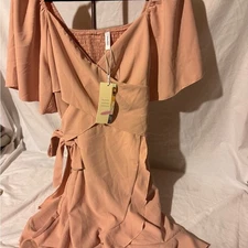Source Unknown Chic Blush Midi Dress sz X-Large fairy dress, wedding day,