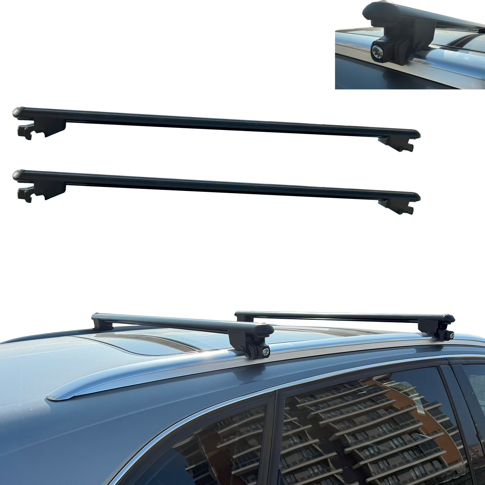Roof Racks Cross Bars Black Aluminum For Mazda CX 5 2018 Onwards