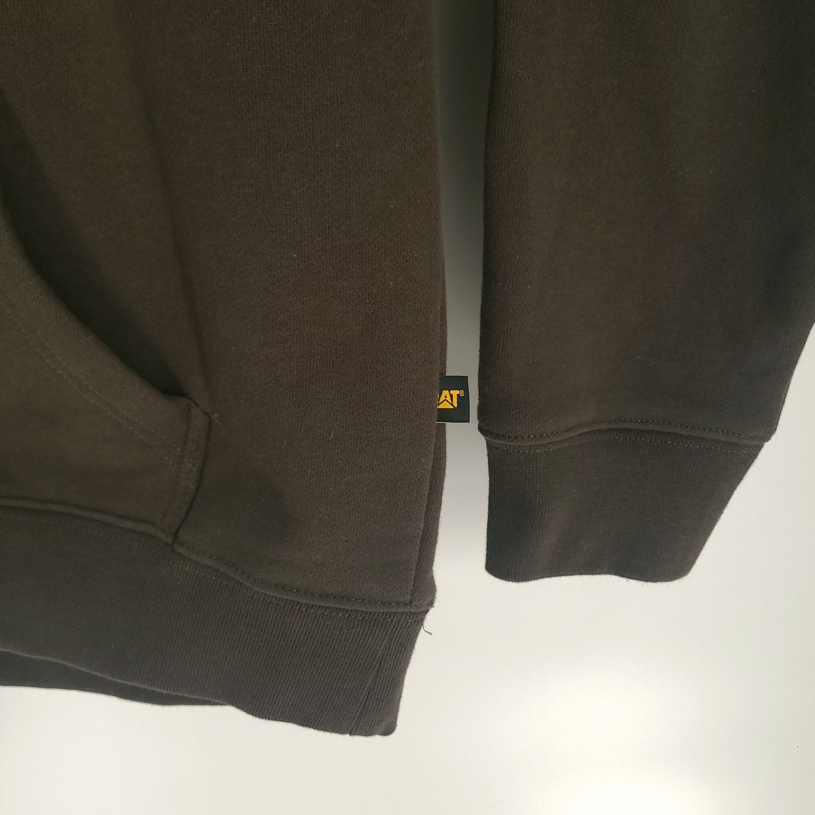 CAT Caterpillar Hoodie Mens Extra Large Brown Big Logo Pullover Sweatshirt image 4