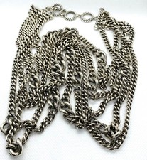 David Yurman 5 Row Curb Link Draped Necklace 21"