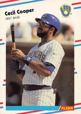 Cecil Cooper 1988 Fleer 161 Milwaukee Brewers BASEBALL Card