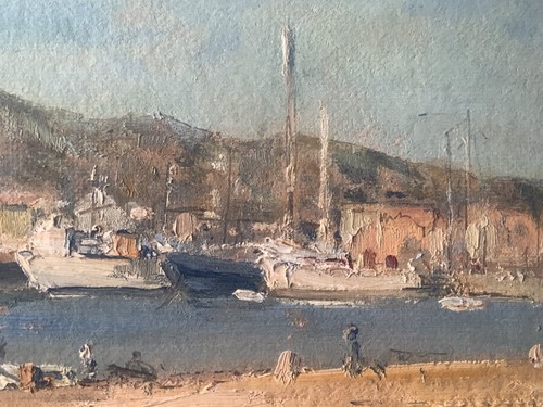 Maximilien LUCE ? Impressionism Seascape Boats Port Mediterranean Oil Painting - Picture 9 of 18
