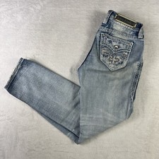 Rock Revival Jeans Women  s size 27 Medina Straight Light Wash Distressed