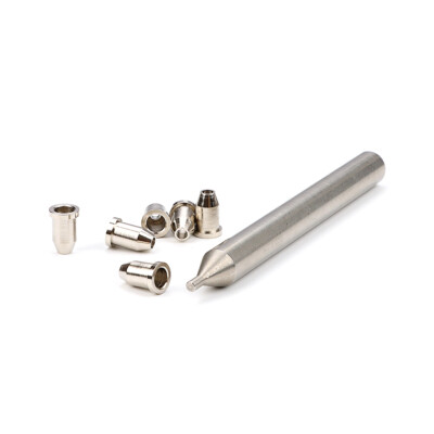 Chrome 6Pcs Guitar Through Body String Ferrules Install Tool for Electric Guitar