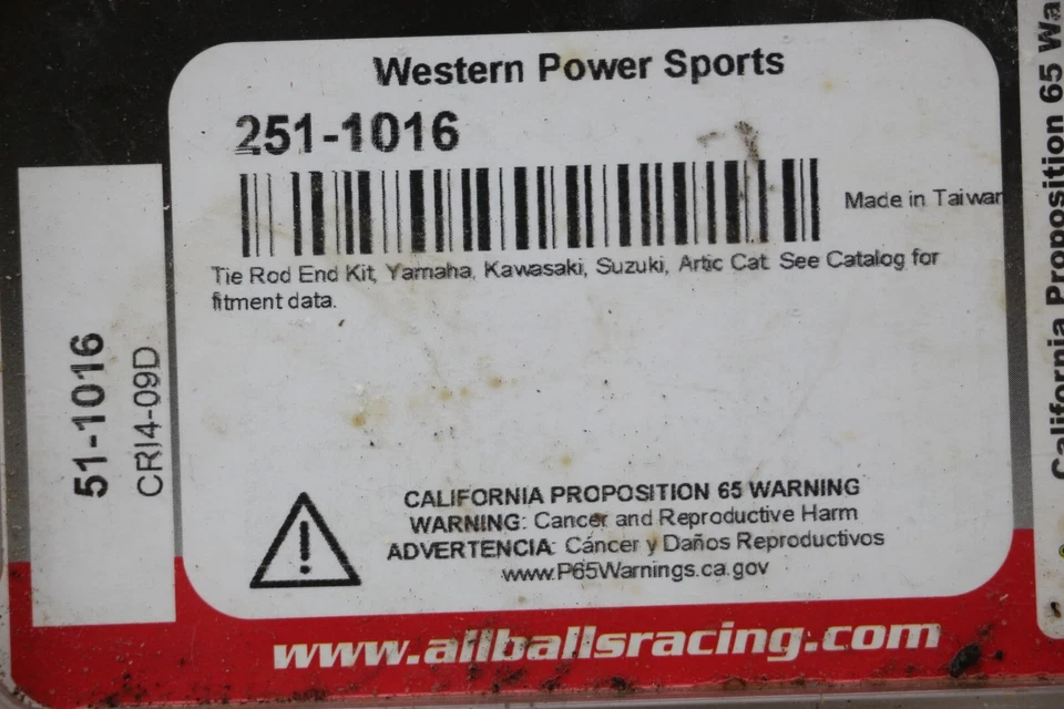 Kit de extremo de varilla de amarre All Balls # 51-1016 para Yamaha YFM 250 Raptor 08-12 YFM350FW Foto 2 de 3