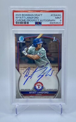 Wyatt Langford 2023 Bowman Draft Chrome 1st Auto RC #CDA-WL - PSA 