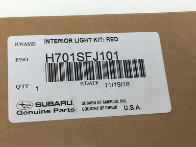 2013-2021 Subaru Sti Wrx Interior RED Illumination Kit Genuine 2013-2021 Subaru Sti Wrx Interior RED Illumination Kit Genuine