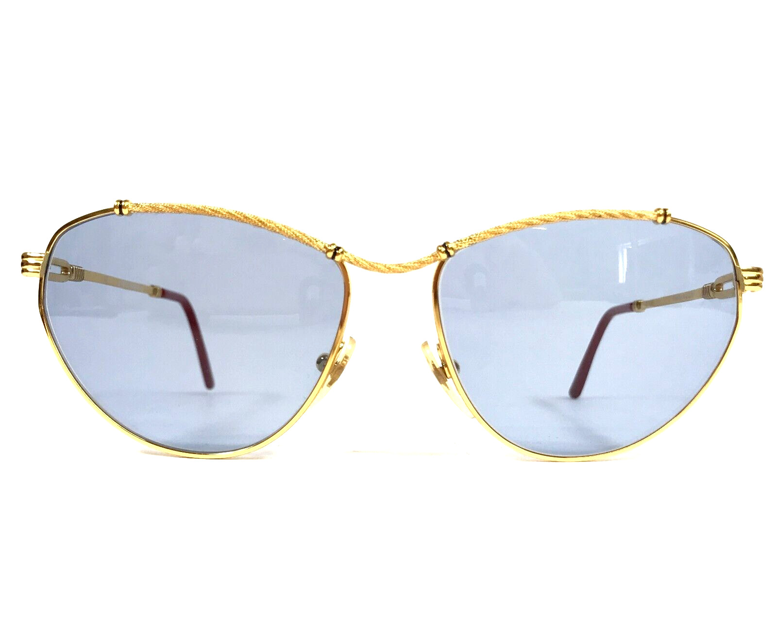 Солнцезащитные очки Porta Romana мод.691, 3 Золотые оправы для кошачьих глаз с синими линзами 58-16-130