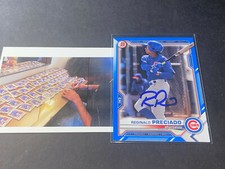 Reginald Preciado Chicago Cubs Auto Signed 2021 Bowman Blue Base
