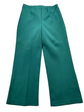 70s Hippie Shamrock St Patty Green Disco Pants Fits 31x28 Flare Bell Wide Leg